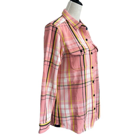 NWT Outerknown Blanket Shirt XS/S Button Up Shacket Pink Plaid Organic Cotton - Picture 2 of 12